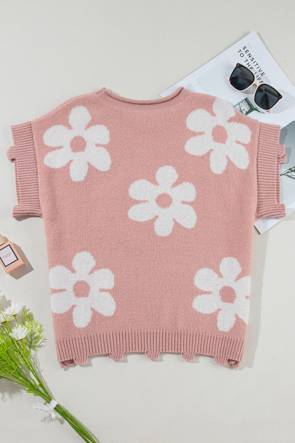 Stilla | Trim Rund Hals Korte Ærmer Sweater