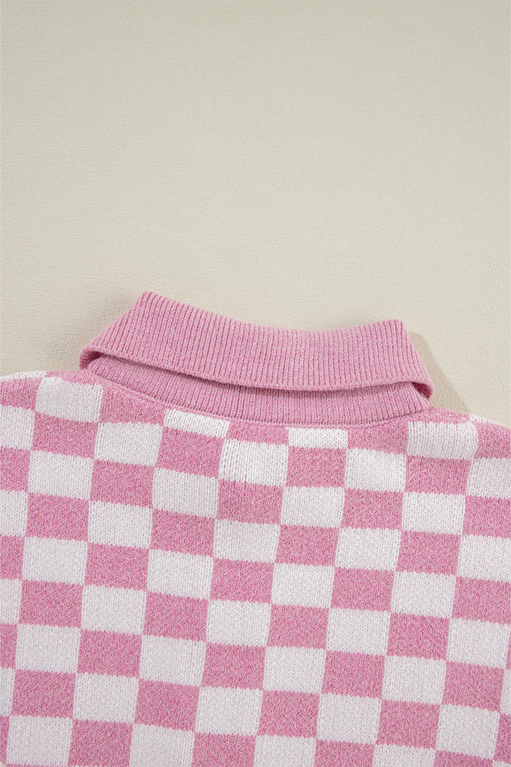 Stilla | Rutig V-Udskæring Pullover Med Knapper Og Hængende Skuldre