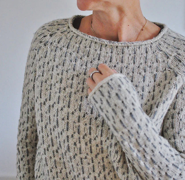 Stilla | Striksweater med Mønsterdetaljer Akryl & Bomuld Blød & Varm