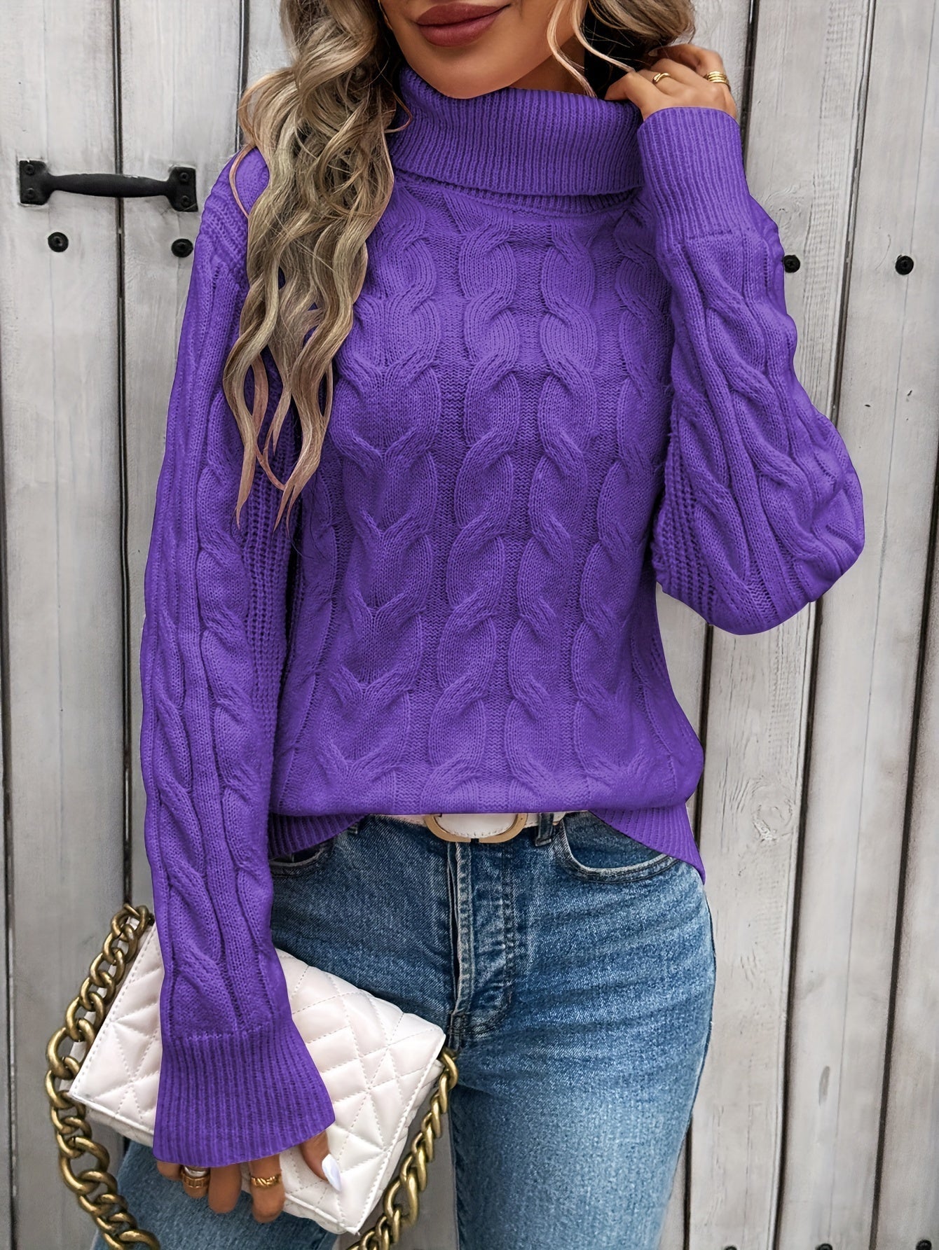 Stilla | Elegant Pullover Med Rullekrave Af Strik Online Hot Salg