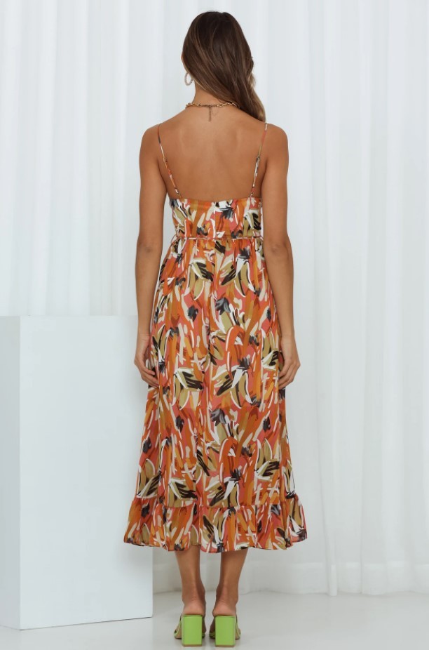Stilla | Off Shoulder Boho Sling Print Kjole