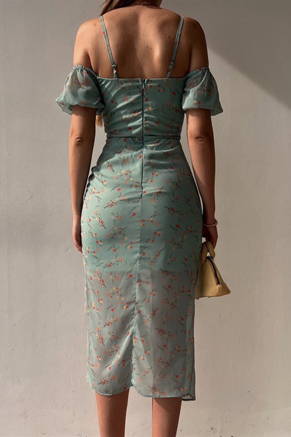 Stilla | Sexy Sweetheart Floral Rynket Midi Kjole