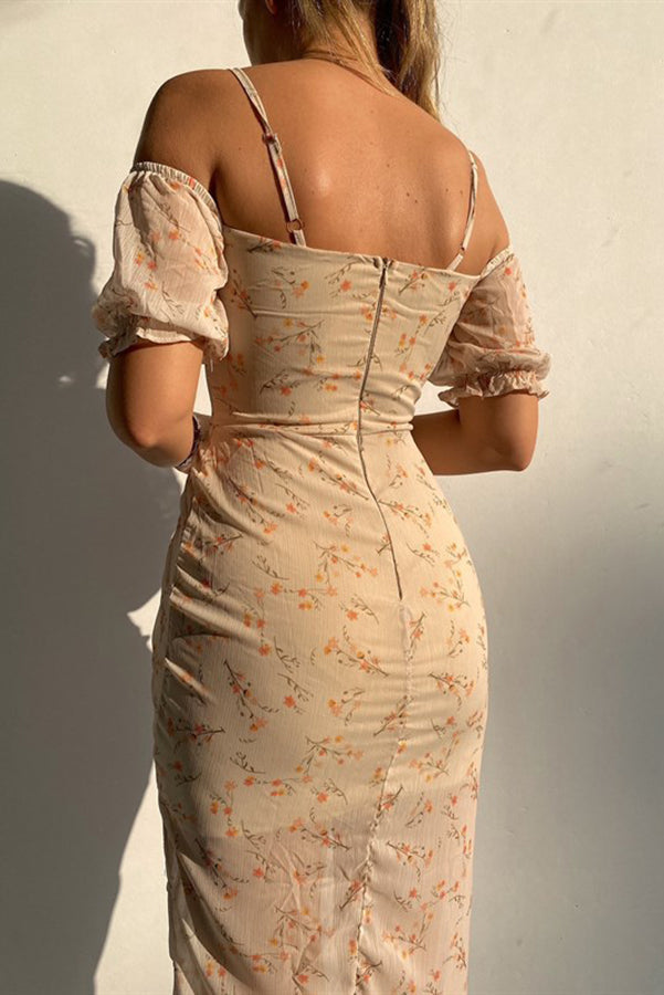Stilla | Sexy Sweetheart Floral Rynket Midi Kjole