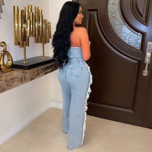 Stilla | Fuldfoldede Ben Kvaster Denim Jumpsuits