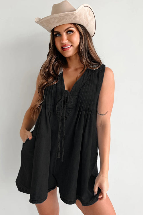 Stilla | Luck Og Love Lommer Denim Uden Ærmer Romper