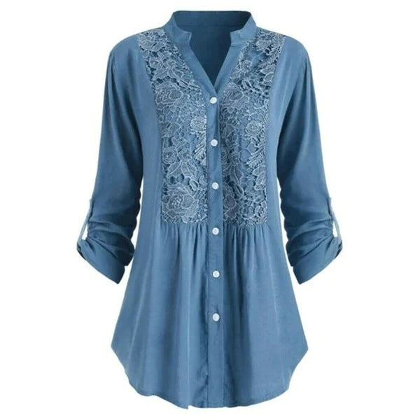 Stilla | Blouse Langærmet Bluse Med Blonde Online nu