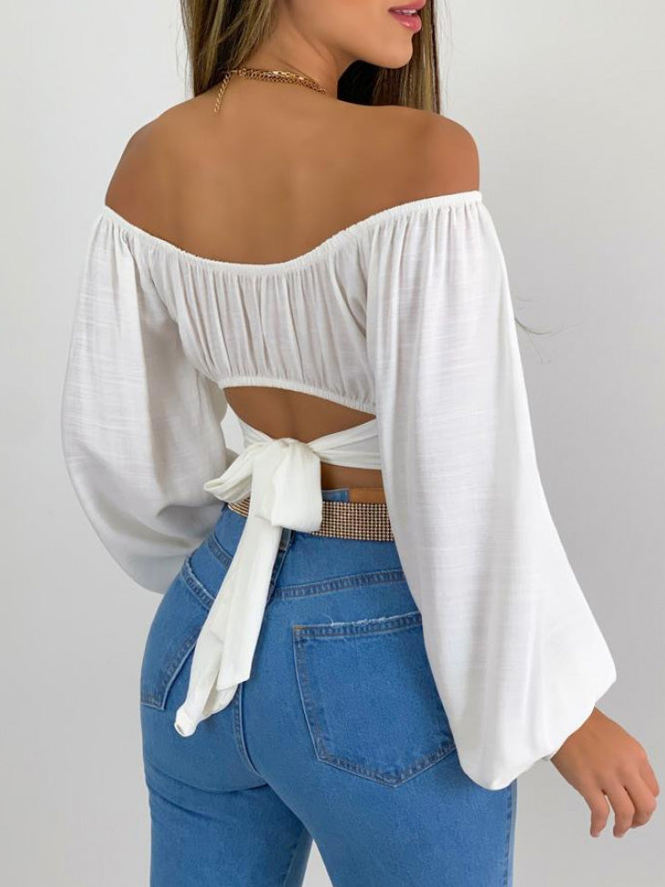 Stilla | Damebluser En Ord Krave Lang Ærme Crop Bluse Online nu