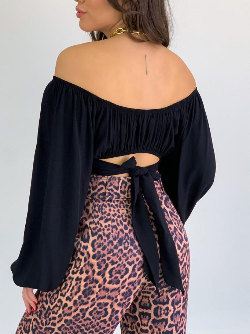 Stilla | Damebluser En Ord Krave Lang Ærme Crop Bluse Online nu