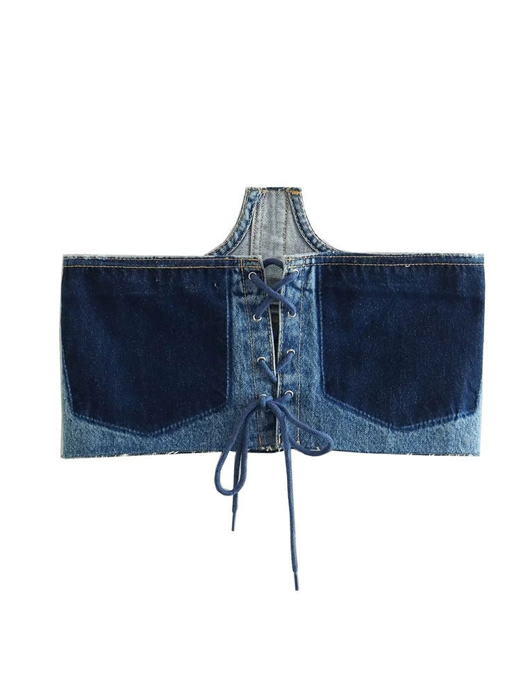 Stilla | Denim Ærmer & Denim Mini nederdel