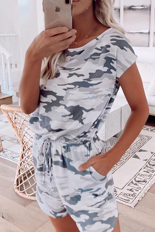Stilla | Basic Camouflage Jumpsuit (med Snøre)