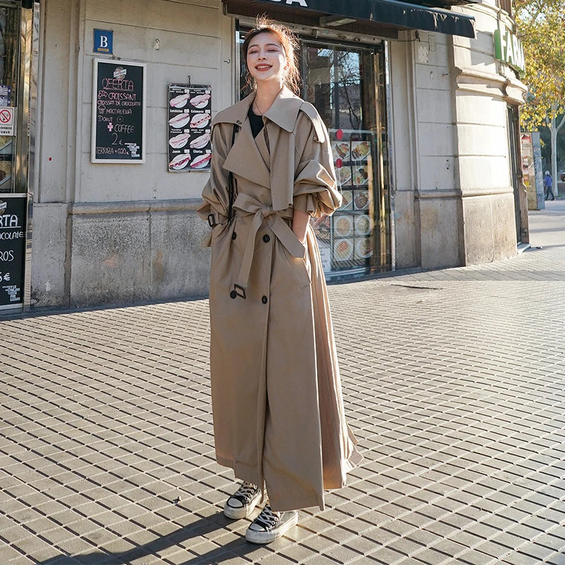 Stilla | Overstørrelse Dobbeltknappet Trench Coat Rabat