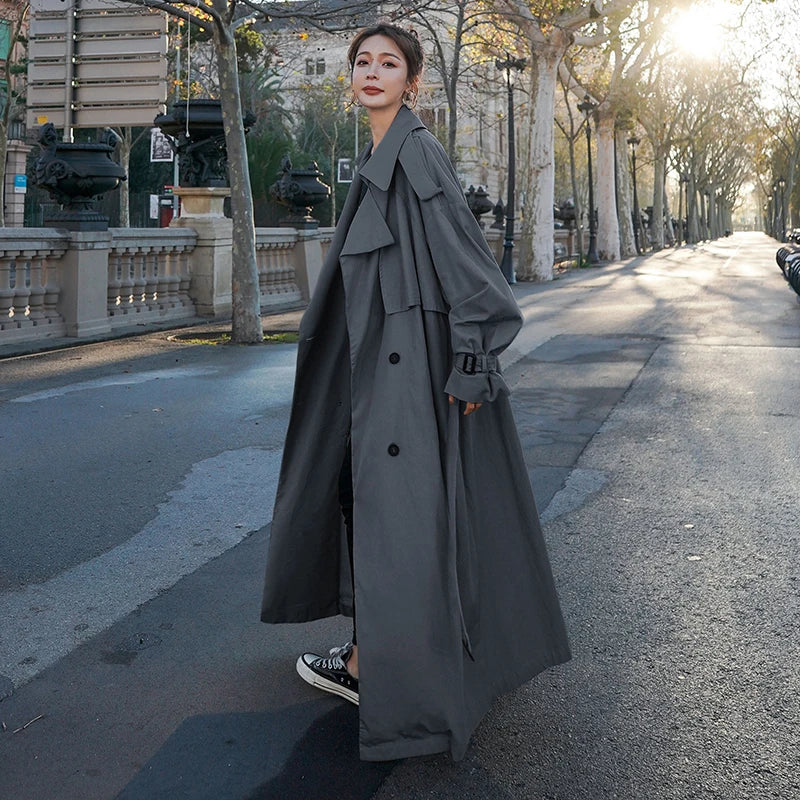 Stilla | Overstørrelse Dobbeltknappet Trench Coat Rabat