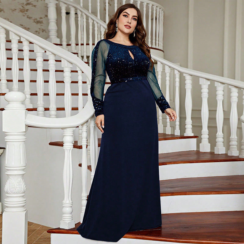 Stilla | Plus Size Aftenkjole Sommer Slim Ensfarvet Kjole Fest Samling Cocktail Mode