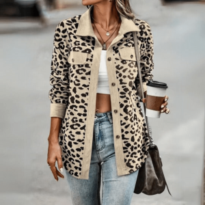 Stilla | Smart Damejakke med Leopardskind Mønstret Casual & Behagelig
