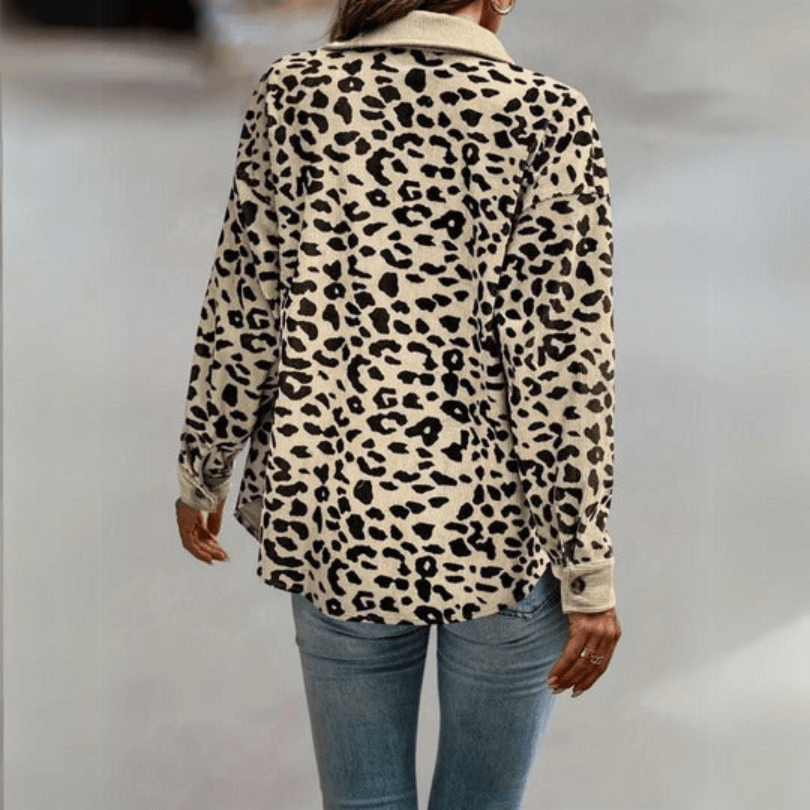 Stilla | Smart Damejakke med Leopardskind Mønstret Casual & Behagelig