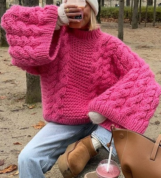 Stilla | Groft Fletmønsterstrikpullover
