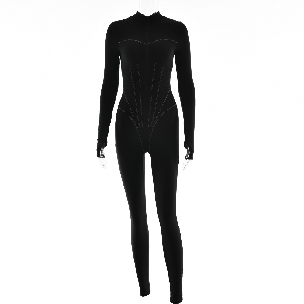 Stilla | Stram Jumpsuit Med Lynlås Online Hot Salg