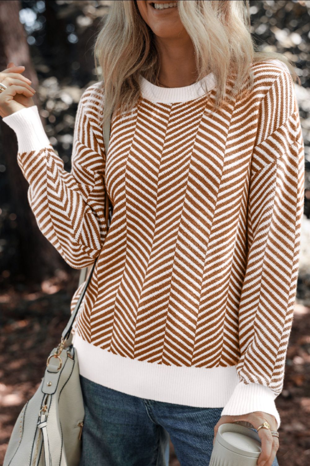 Stilla | Stribet Rundhals Langærmet Pullover