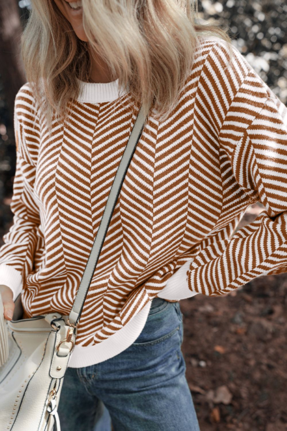 Stilla | Stribet Rundhals Langærmet Pullover